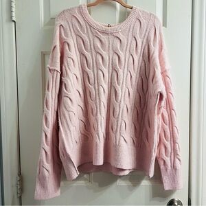 New with Tags Soft Pink Cable‑Knit Sweater Pastel Pink knitwear Valentine’s Day